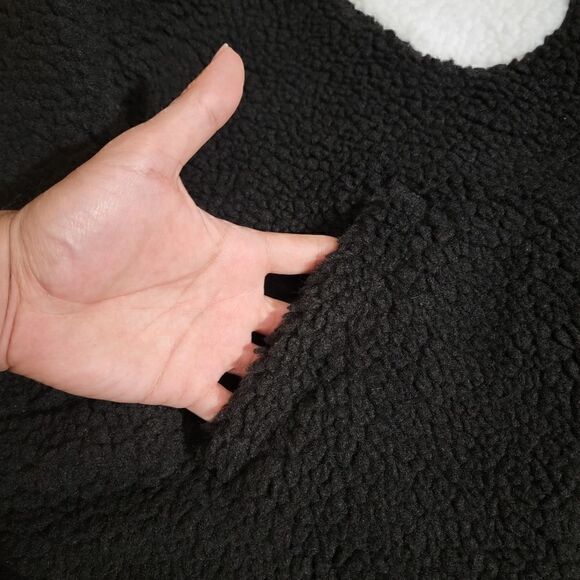 Nike Sportswear Swoosh Teddy Sherpa Jacket Black White Dunk Low Quilt Size M New - Picture 10 of 17